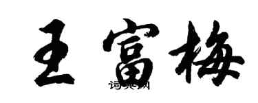 胡問遂王富梅行書個性簽名怎么寫