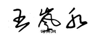 朱錫榮王嵐水草書個性簽名怎么寫