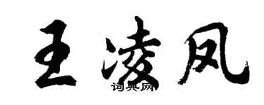 胡問遂王凌鳳行書個性簽名怎么寫