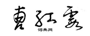 曾慶福曹紅霞草書個性簽名怎么寫