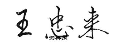 駱恆光王忠來行書個性簽名怎么寫