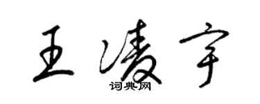 梁錦英王凌宇草書個性簽名怎么寫