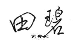 駱恆光田碧行書個性簽名怎么寫