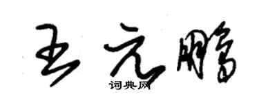 朱錫榮王元鵬草書個性簽名怎么寫