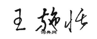 駱恆光王施恬草書個性簽名怎么寫