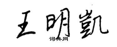 王正良王明凱行書個性簽名怎么寫