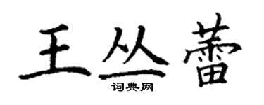 丁謙王叢蕾楷書個性簽名怎么寫