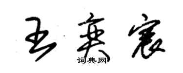 朱錫榮王奕宸草書個性簽名怎么寫