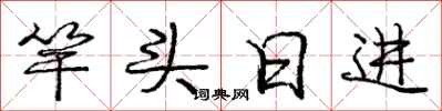 龐中華竿頭日進行書怎么寫