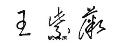 駱恆光王紫薇草書個性簽名怎么寫