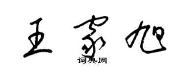 梁錦英王家旭草書個性簽名怎么寫