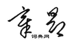 駱恆光章昂草書個性簽名怎么寫