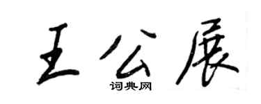 王正良王公展行書個性簽名怎么寫