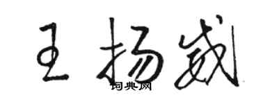 駱恆光王揚威草書個性簽名怎么寫