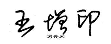 朱錫榮王增印草書個性簽名怎么寫