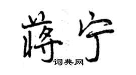 曾慶福蔣寧行書個性簽名怎么寫