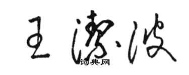 駱恆光王潔波草書個性簽名怎么寫