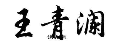 胡問遂王青瀾行書個性簽名怎么寫