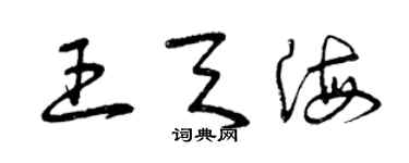 曾慶福王天海草書個性簽名怎么寫