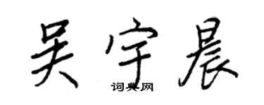 王正良吳宇晨行書個性簽名怎么寫