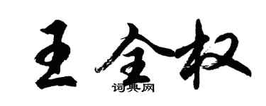 胡問遂王全權行書個性簽名怎么寫