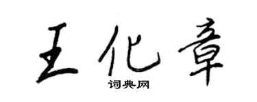 王正良王化章行書個性簽名怎么寫