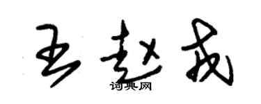 朱錫榮王趙戎草書個性簽名怎么寫