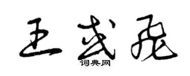 曾慶福王或飛草書個性簽名怎么寫