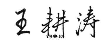 駱恆光王耕濤行書個性簽名怎么寫