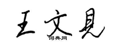 王正良王文見行書個性簽名怎么寫