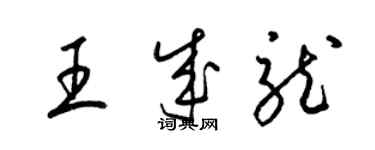 梁錦英王成龍草書個性簽名怎么寫