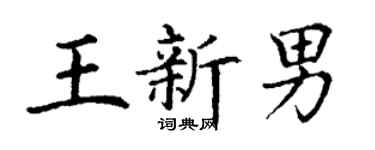 丁謙王新男楷書個性簽名怎么寫