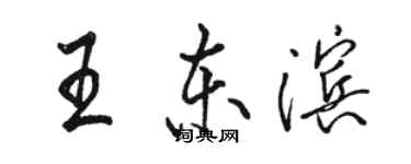 駱恆光王東濱行書個性簽名怎么寫