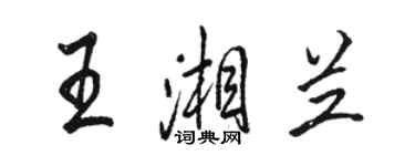 駱恆光王湘蘭行書個性簽名怎么寫