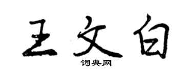 曾慶福王文白行書個性簽名怎么寫