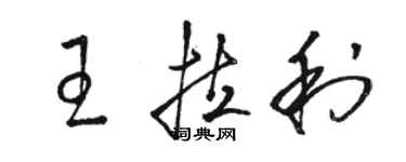 駱恆光王拉利草書個性簽名怎么寫