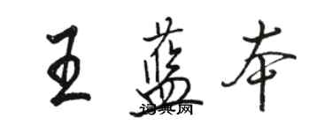 駱恆光王藍本行書個性簽名怎么寫