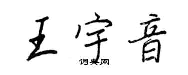 王正良王宇音行書個性簽名怎么寫