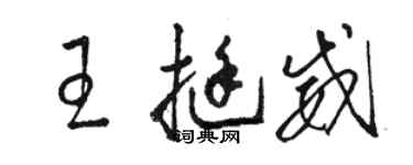 駱恆光王挺威草書個性簽名怎么寫