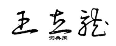 曾慶福王立龍草書個性簽名怎么寫