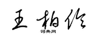 梁錦英王柏伶草書個性簽名怎么寫