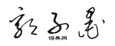 駱恆光郭子墨草書個性簽名怎么寫