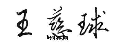 駱恆光王慈球行書個性簽名怎么寫