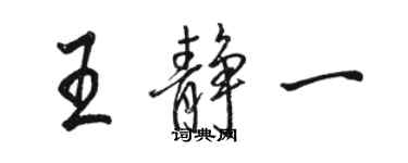 駱恆光王靜一行書個性簽名怎么寫