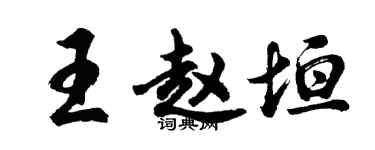 胡問遂王趙垣行書個性簽名怎么寫