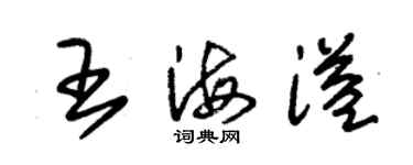 朱錫榮王海溢草書個性簽名怎么寫