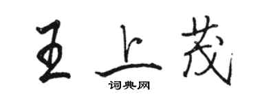 駱恆光王上茂行書個性簽名怎么寫