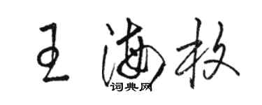 駱恆光王海枚草書個性簽名怎么寫