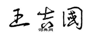 曾慶福王吉國草書個性簽名怎么寫