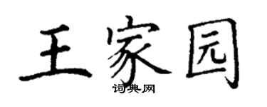 丁謙王家園楷書個性簽名怎么寫